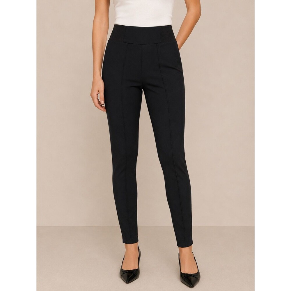 Halogen Women’s Pull-On High-Rise Stretch Slim Pants – Black – Size S Never Worn